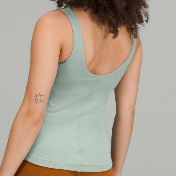 Rare Lululemon ribbed micro-modal semi-sweetheart neck tank top - Picture 2 of 11